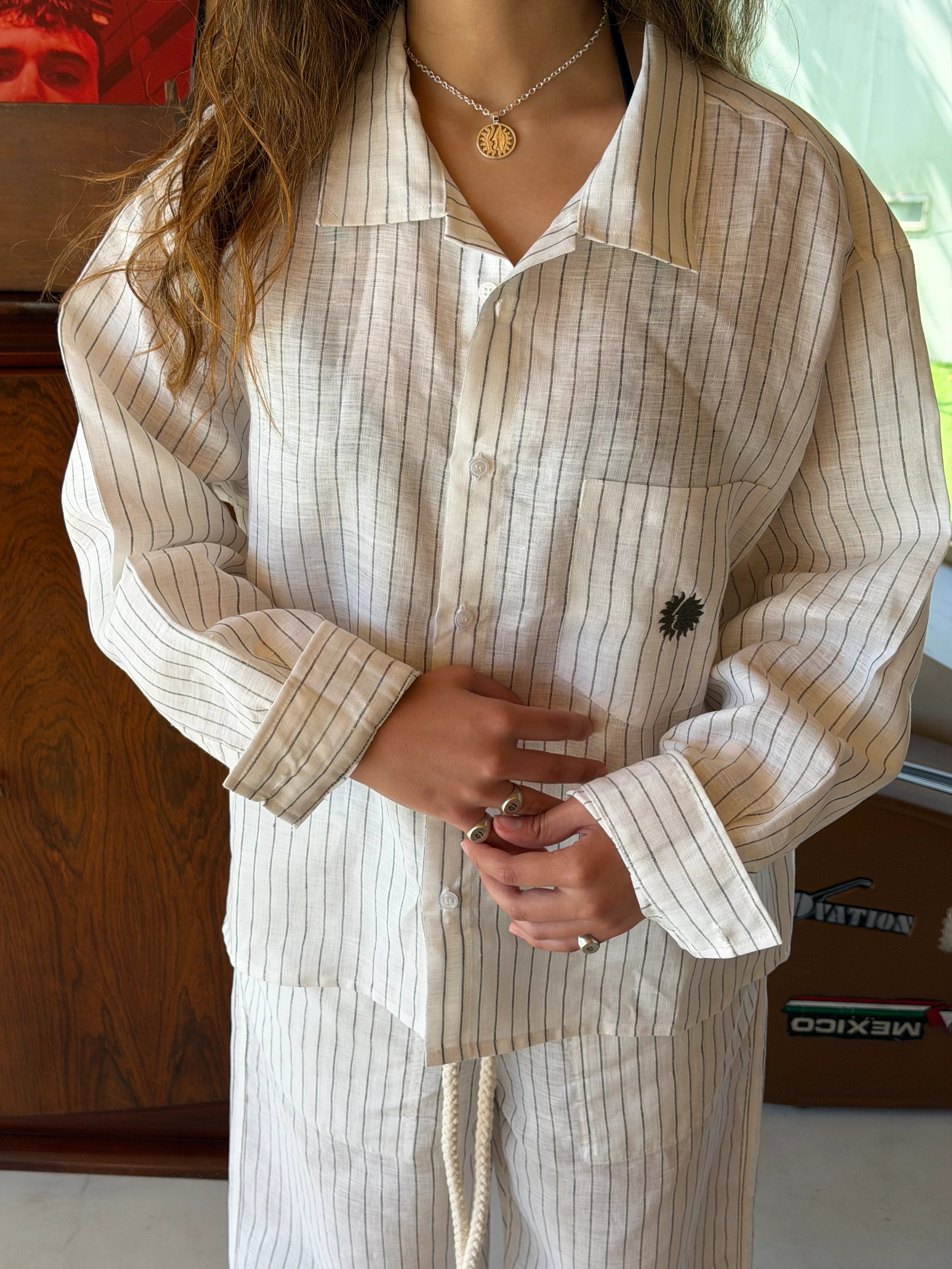 Striped Neutrals Linen Shirt
