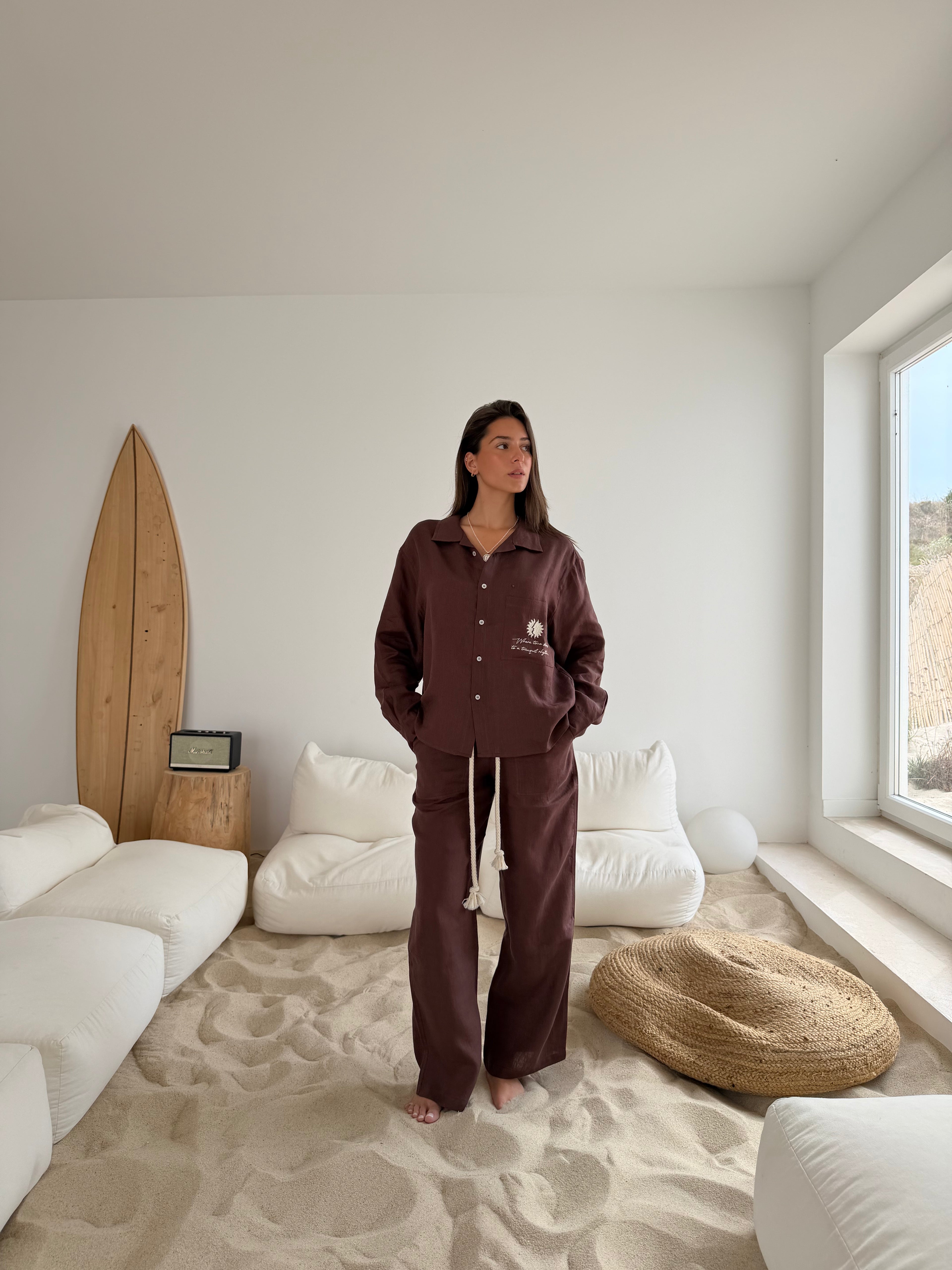 Cocoa linen shirt
