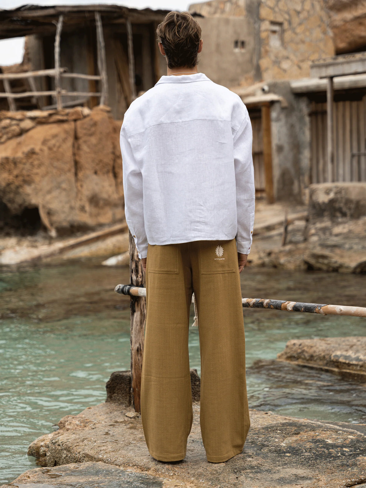 White Linen Polo